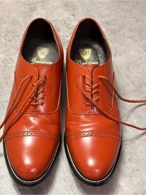 Baldwin Cap Toe Oxford Dress Shoes – Orange Leather – Size 8.5 D
